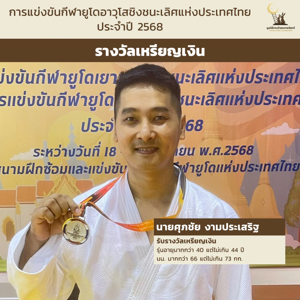 ผลการแข่งขัน "กีฬายูโดชิงชนะเลิศแห่งประเทศไทย ประจำปี 2568" ของสมาชิกมูลนิธิกระต่ายหมายจันทร์
