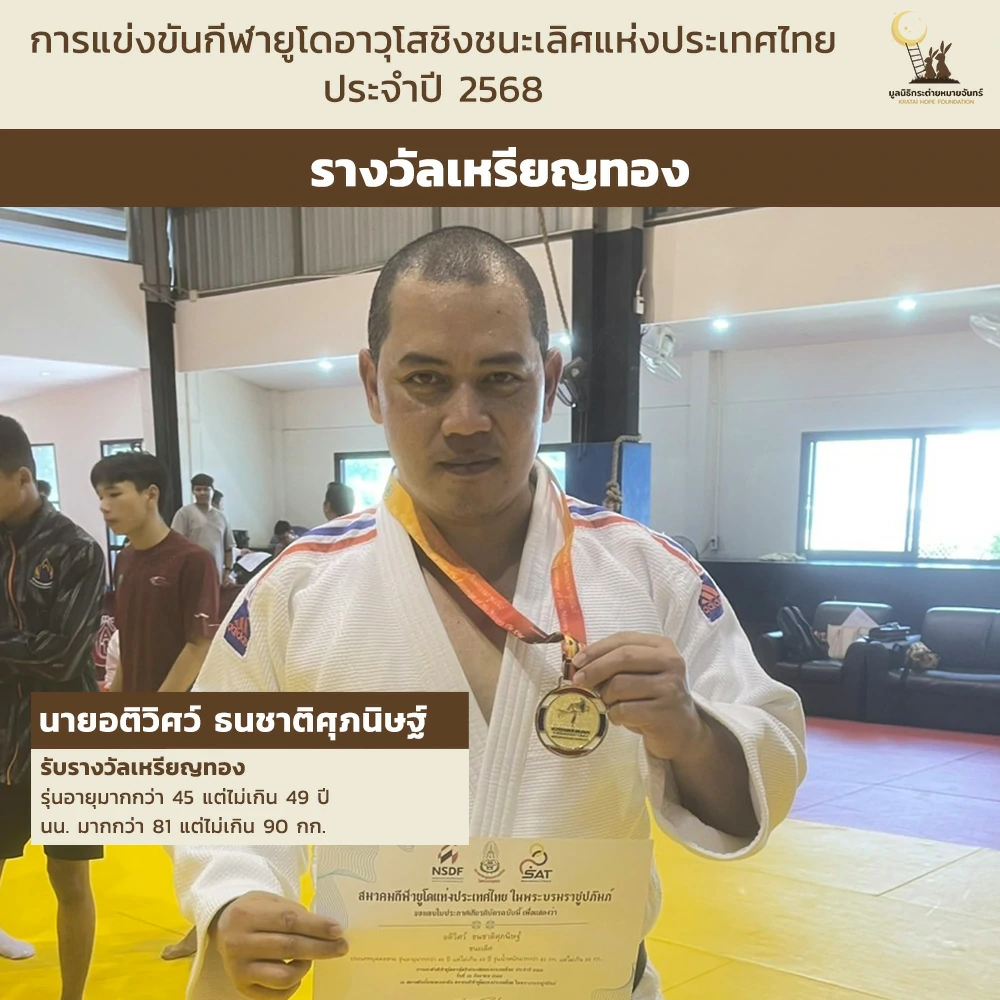 ผลการแข่งขัน "กีฬายูโดชิงชนะเลิศแห่งประเทศไทย ประจำปี 2568" ของสมาชิกมูลนิธิกระต่ายหมายจันทร์